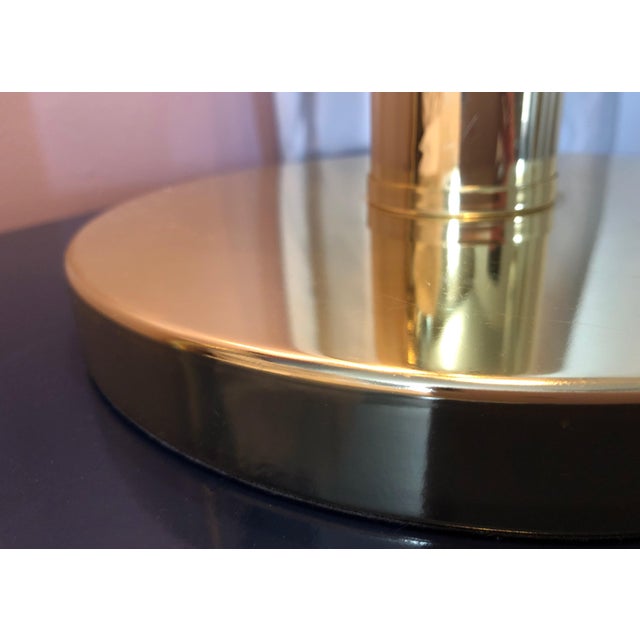 1980s Hollywood Regency Art Deco Brass & Glass Tulip Lamp Chairish