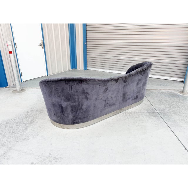 Mid-Century Serpentine Sofa With Chrome Base, 1980s For Sale - Image 11 of 13