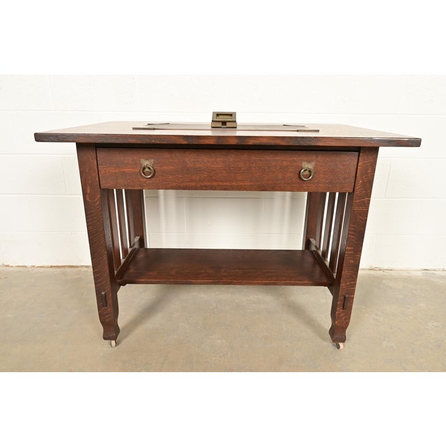 Roycroft Arts & Crafts Brass Finished Hammered Copper Perpetual Desk Calendar Frame For Sale - Image 12 of 13