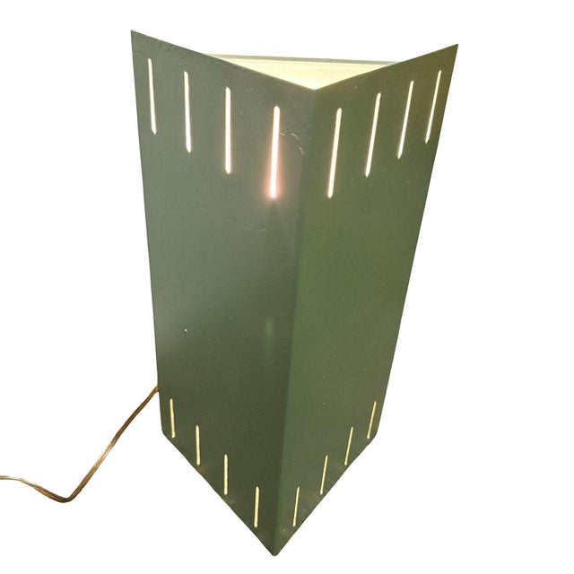 1950s 1950s Mid-Century Modern Googie Geometric Enameled Steel Wall Sconce W/ Slots , 47 Available For Sale - Image 5 of 18