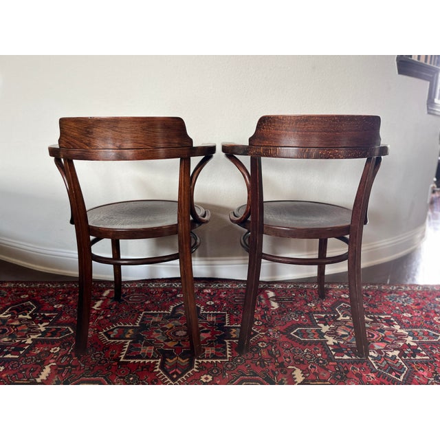 Set of 4 - Antique Mundus and Jacob & Josef Kohn Bentwood Armchairs For Sale - Image 9 of 12