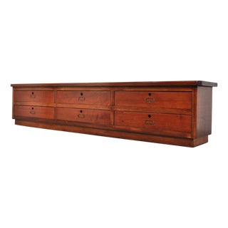 Low Mahogany Chest of Drawers, 1930s For Sale