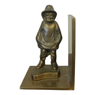 One Vintage Brass Sailor Bookend For Sale