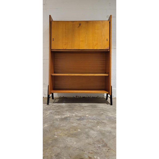 Wood Vintage Secretaire with Desk Function, 1950s For Sale - Image 7 of 12