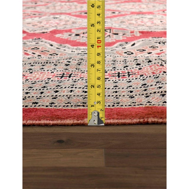 2020s Pasargad Home Bokara Rose Wool Area Rug, 6' 4'' X 8' 7'' For Sale - Image 5 of 6