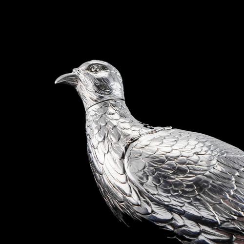 Large Antique Edwardian Silver Partridge Bird Box from Boaz Moses Landeck, 1910s For Sale - Image 10 of 18