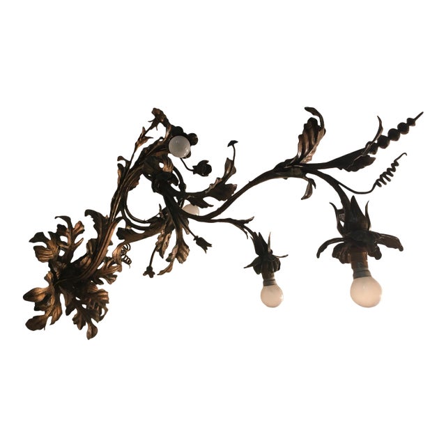 Vintage French Wrought Iron Sconces, 1940s, Set of 2 For Sale