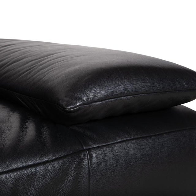 Koinor Volare Two-Seater Leather Sofa Black Couch Manual Function For Sale - Image 4 of 12