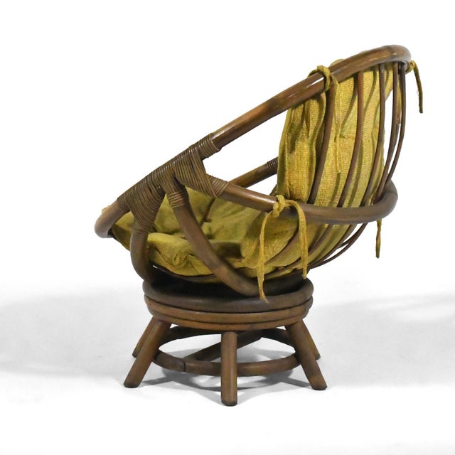 Wood Clarke Casual Rattan Lounge Chair For Sale - Image 7 of 13