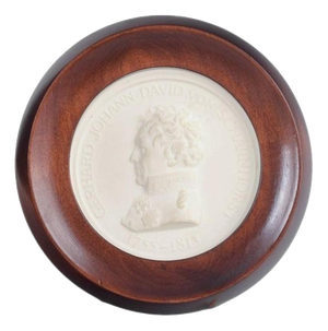 Circular Relief Plaque in Biscuit with Male Profile Portrait from Meissen, 1970s