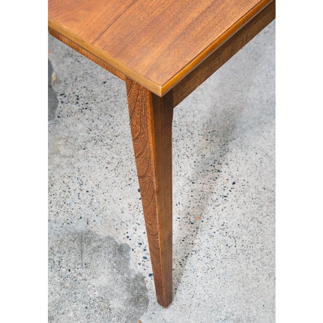 1960s 1960s Mid Century Modern Dining Table Walnut Folding Extensol Compact Extension Leaf 4 For Sale - Image 5 of 10