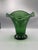 Late 20th Century Vintage Emerald Green Ruffled Art Glass Vase For Sale - Image 5 of 5