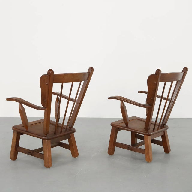 1950s Modernist Windsor Armchairs in the Style of Herman De Vries - Pair For Sale - Image 10 of 17