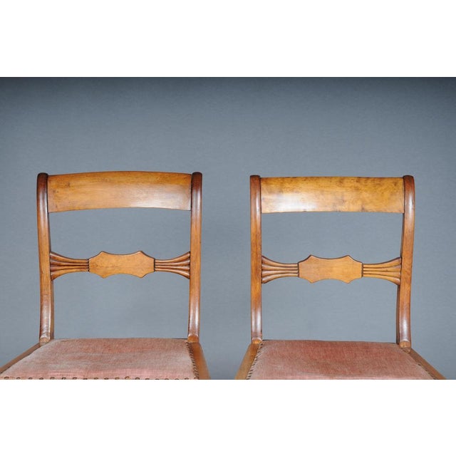 Set of Biedermeier Chairs in Birch, 1840s For Sale - Image 4 of 16