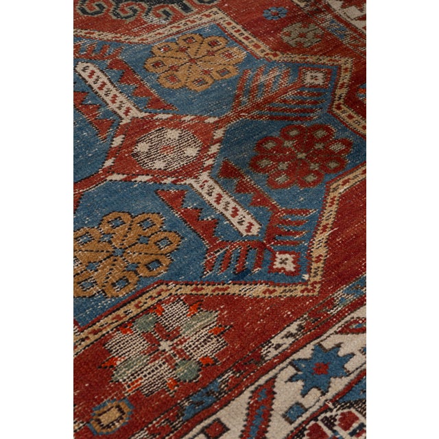 Antique Circa 1890 Red Lightly Distressed Caucasian Shirvan Hand Woven Rug 5'3 X 10' For Sale In New York - Image 6 of 12
