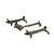 A charming set of six vintage figural animal knife rests, each cast in metal with an aged, darkened patina. The collection...