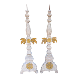 Pair of 19th Century Italian Baroque Style Candlesticks