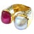 Bochic "Orient" Ruby & South Sea Pearl 2 Gem Ring Set 18K & Silver, Size 7 For Sale - Image 10 of 18