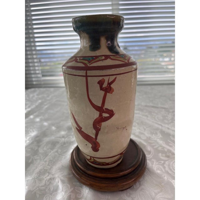 Antique Chinese Porcelain Vase - Hand Painted Floral - Signed "Jade" Mark 8.5" H For Sale - Image 4 of 7