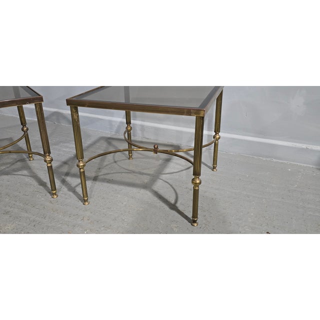 French Brass Lamp Tables from Maison Jansen, 1930s, Set of 2 For Sale - Image 9 of 11