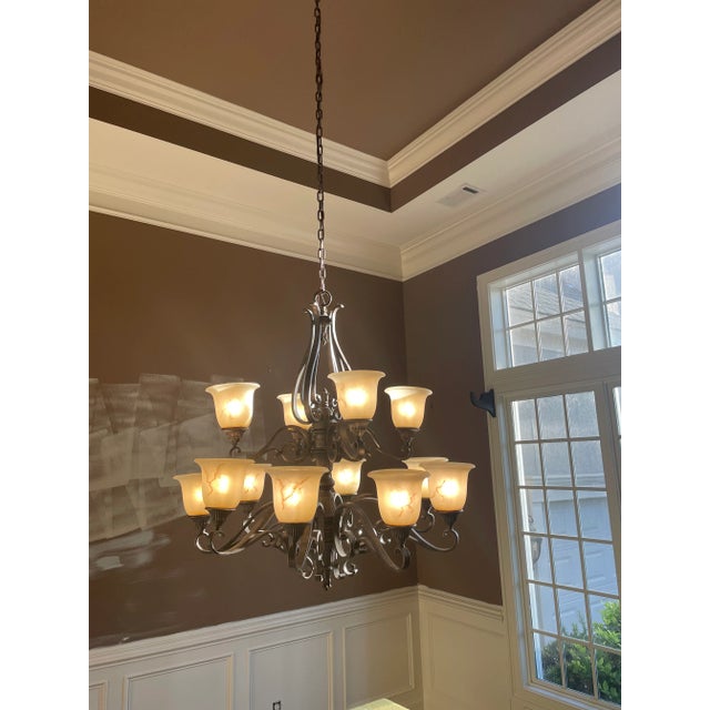 Traditional Murray Feiss 12 Light Chandelier For Sale - Image 3 of 12
