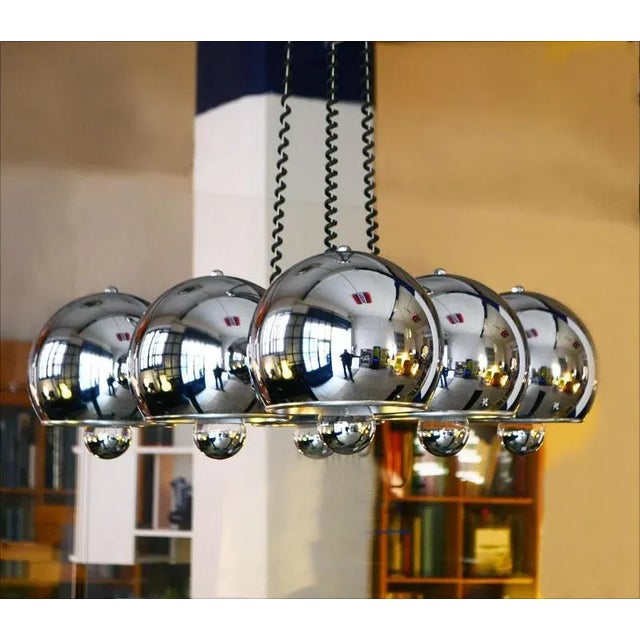 Chromed Chandelier from Reggiani, 1970s For Sale - Image 6 of 6