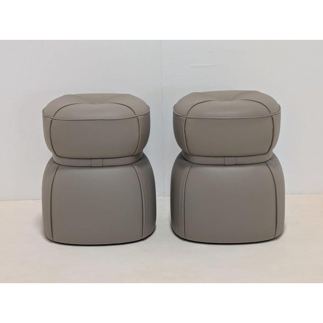 Lepli Ottomans from Poltrona Frau, Set of 2 For Sale - Image 9 of 13