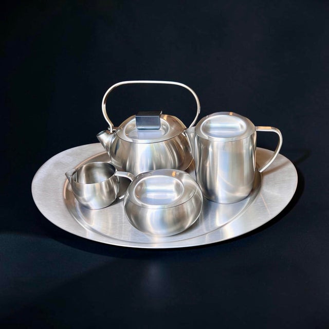 1960s Vintage Coffee & Tea Service in Stainless Steel by Carla Nencioni & Armando Moleri, 1960s For Sale - Image 5 of 18