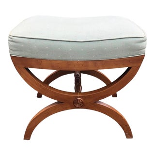 Late 20th Century Vintage X Base Petite Bench or Footstool For Sale