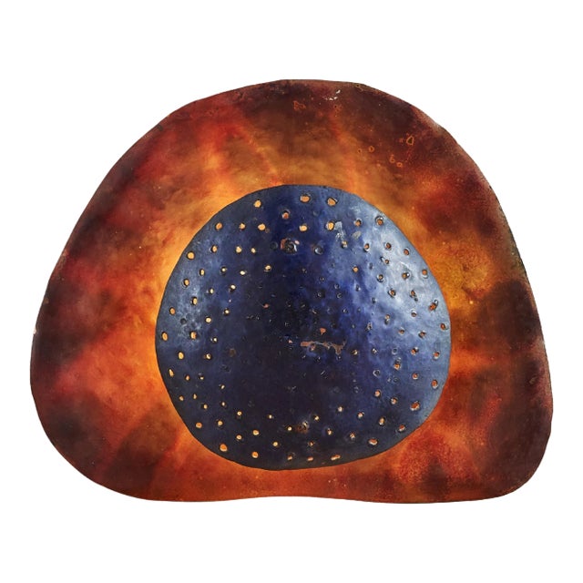 Artisan Made Purple Patinated Metal Sconce, France 1950s For Sale