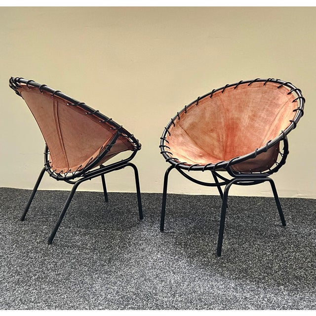 Mid-Century Modern Suede Ballon Lounge Chairs by Hans Olsen for Lusch & Co., 1950s, Set of 2 For Sale - Image 13 of 15