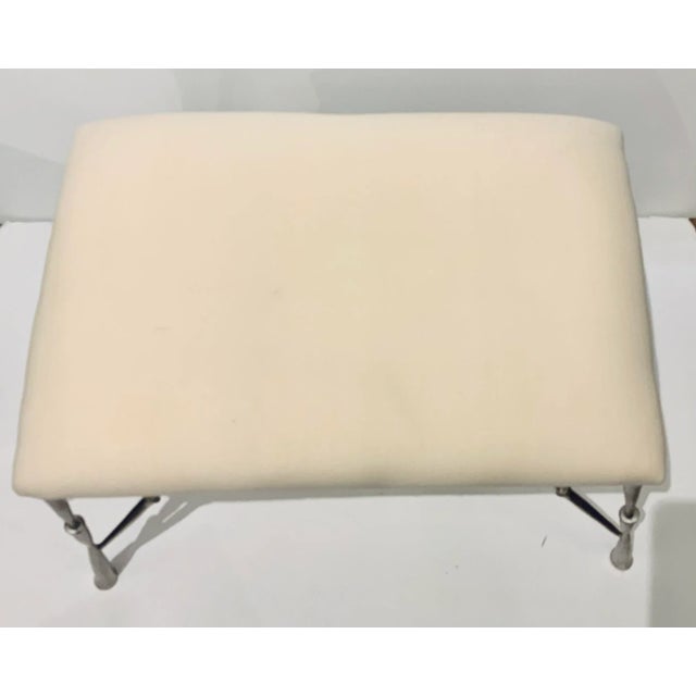 Studio A Home Studio a Home Modern Silver Finished Bench For Sale - Image 4 of 5