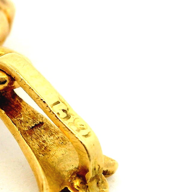 Vintage Italian 18k Gold Oval White Opal Rope Frame Pendant For Sale - Image 12 of 12