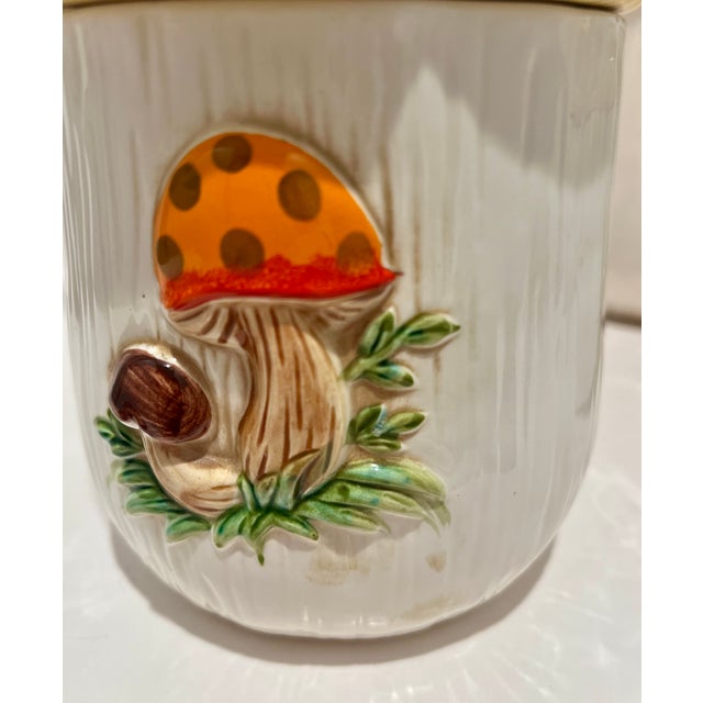 Sand Set of 4, Vintage 1976 Mushroom Canister Set – Sears Roebuck Japan – Retro 70s Kitchen For Sale - Image 8 of 16