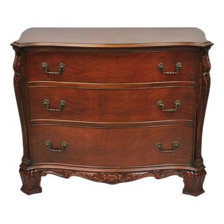 Vintage Georgian Mahogany Bow Front Server Chest Commode Dresser by John Stuart For Sale