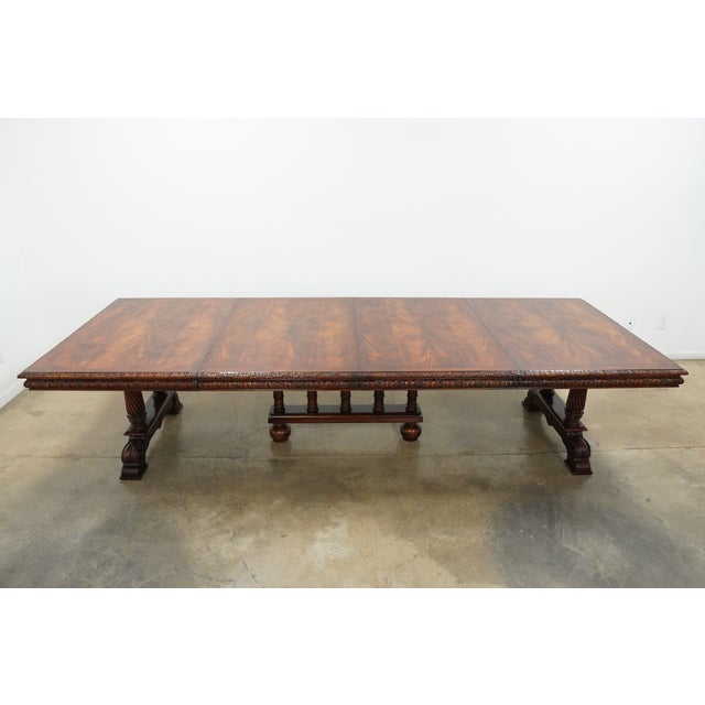 Vintage Extendable Mahogany Dining Table Attributed to Theodore Alexander For Sale - Image 10 of 18