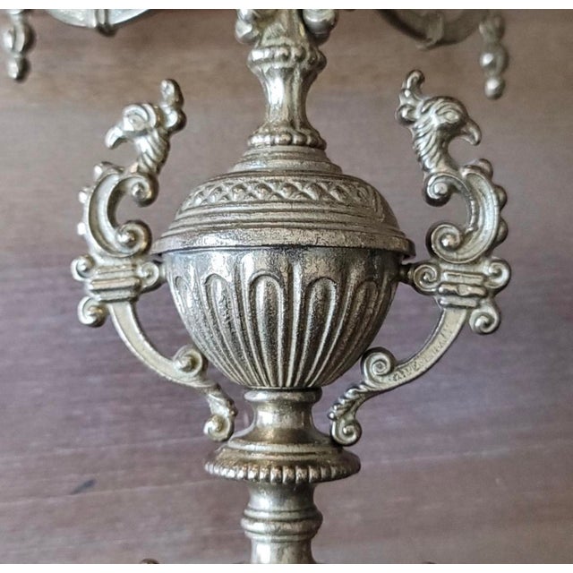Early 19th Century Set of 2 Brevettato Brass Candlebras For Sale - Image 5 of 12