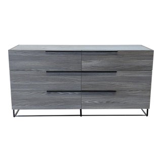 Modrest Modern 6-Drawer Dresser in Gray Wood Finish For Sale