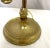 Metal Antique Brass 3-Candle Lamp Converted to Electric With Adjustable Lampshade For Sale - Image 7 of 12