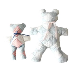 Vintage Quilted Teddy Bears Pair