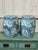 Ceramic Coastal Abstract Lotus Garden Stools - A Pair For Sale - Image 7 of 8