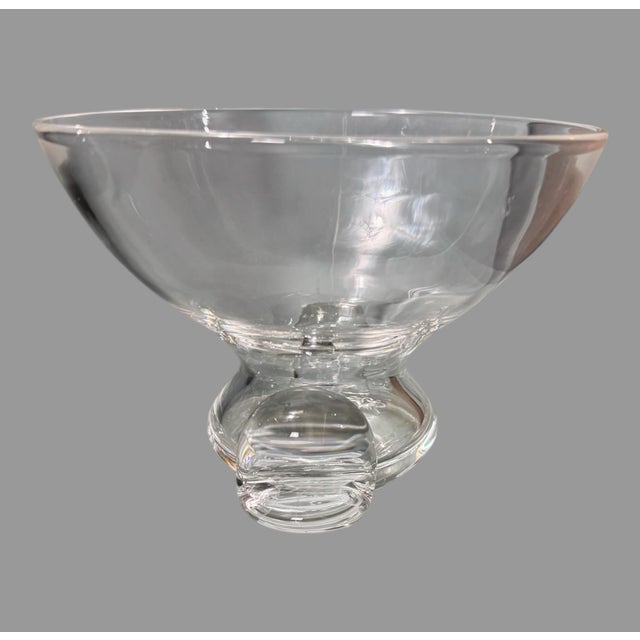 Mid-Century Modern Vintage Steuben 5" Art Glass Compote Bowl With Pinched Footed Base For Sale - Image 3 of 6