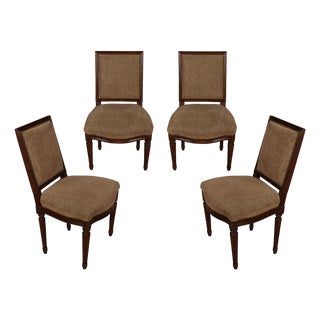 Set of Four Louis XVI Square Back Dining Chairs For Sale