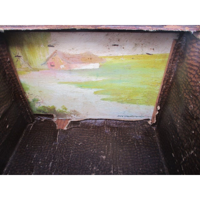 Early 20th Century Folk Art Wooden RollTop Storage Box Chairish