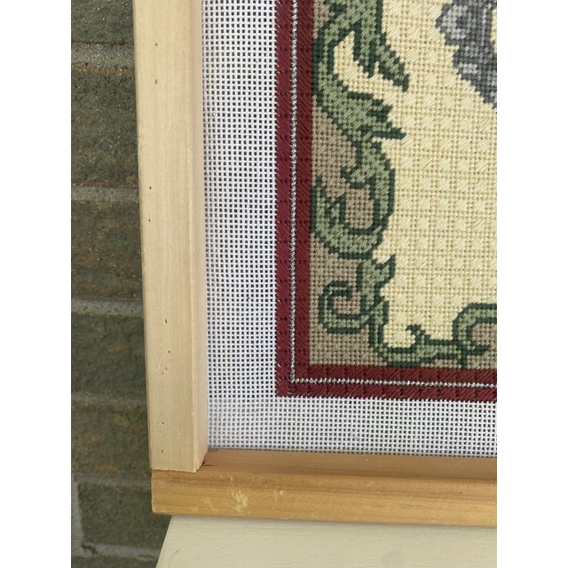 Vintage Cross Stitch Flowers in Urn on Working Frame For Sale In Denver - Image 6 of 6
