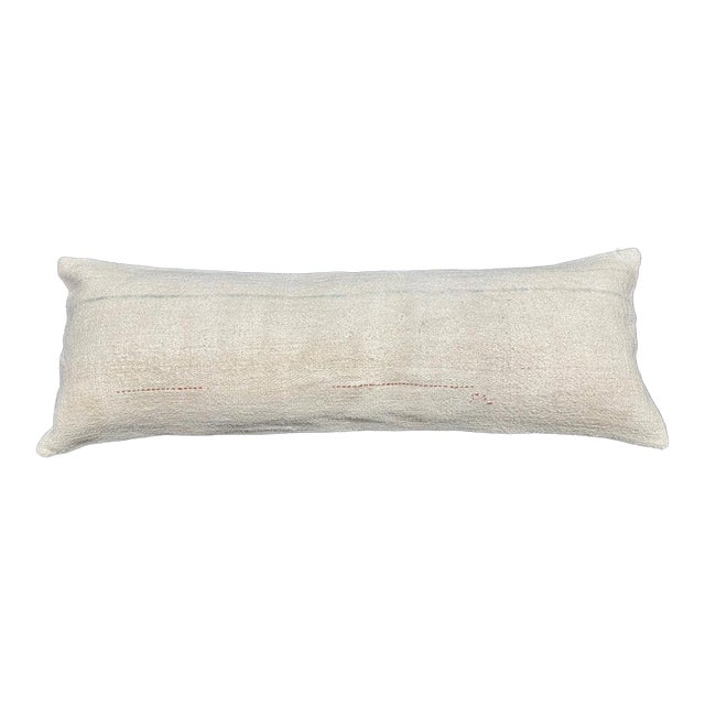 Turkish Hemp Pillow Cushion Natural Beige Cushion Cover 14"x40" For Sale