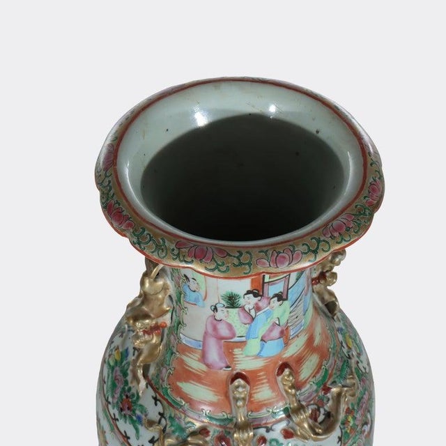 Large Antique Chinese Rose Medallion Porcelain Floor Vase C1920 For Sale - Image 4 of 9