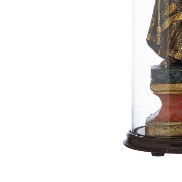 Religious Artist, Saint Anthony with Child Jesus, 18th Century, Wood with Glass & Silver Details For Sale - Image 3 of 6