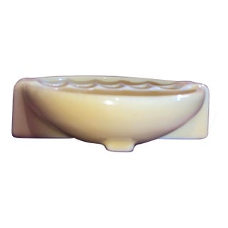 Vintage Yellow Art Deco Ceramic Cigarette Ashtray MCM For Sale