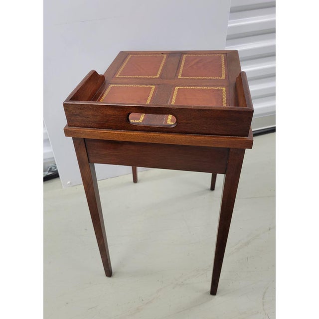 Mid 20th Century Petite 20th C Mahogany and Leather Side Table For Sale - Image 5 of 6